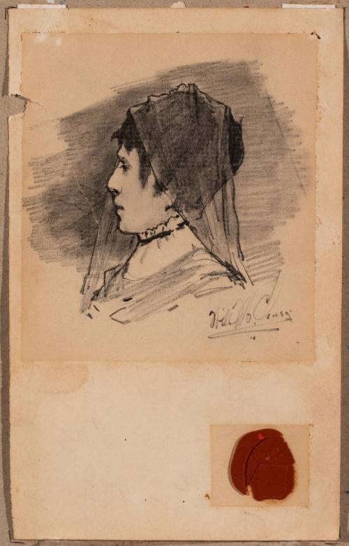 Portrait Sketch of a Woman with Mantilla