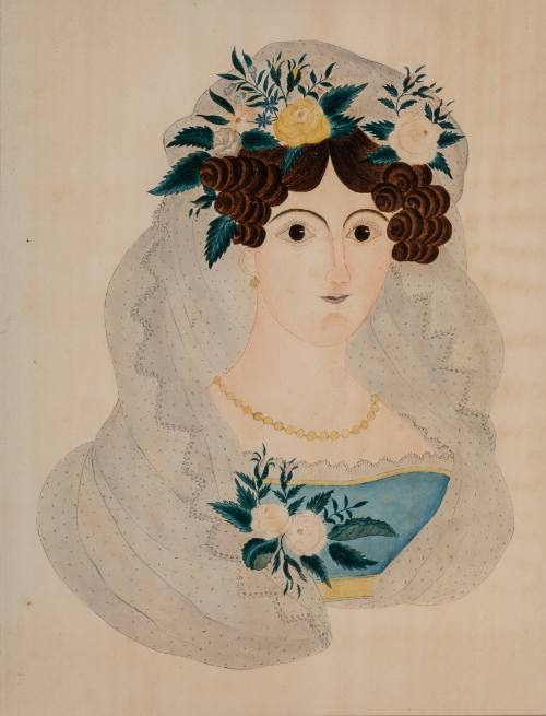 Young Woman with Flowers in Her Hair